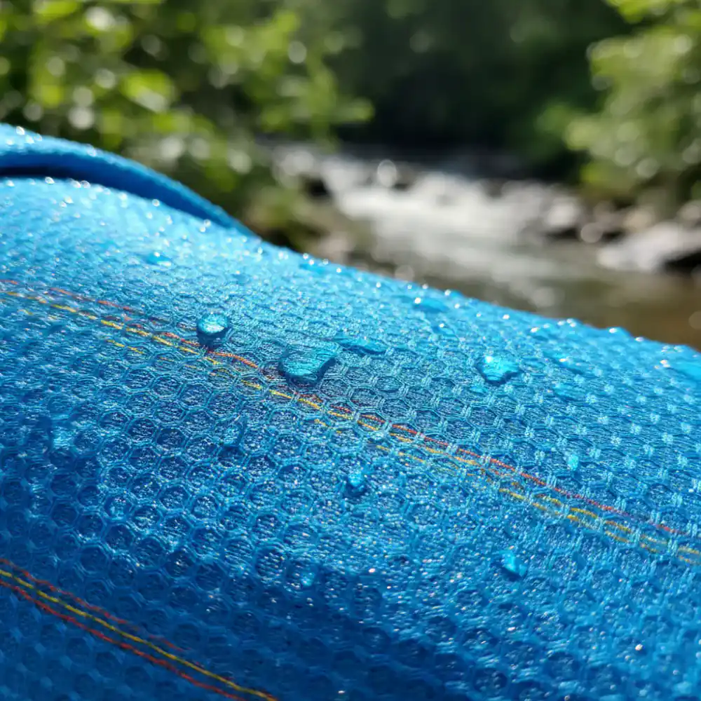 Close up of durable technical fabric